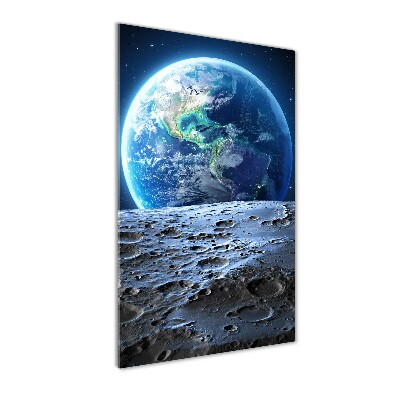 Cuadro de metacrilato moderno efecto cristal vertical Planeta Tierra