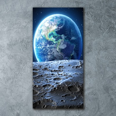 Cuadro de metacrilato moderno efecto cristal vertical Planeta Tierra