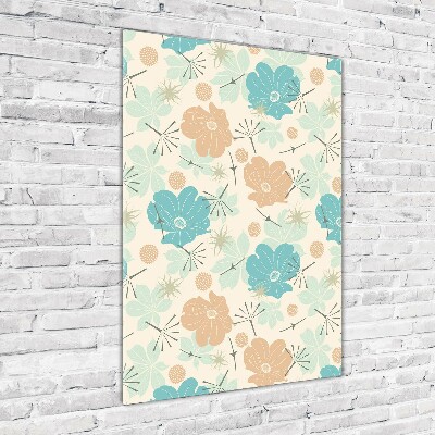 Cuadro de metacrilato vertical Patrón floral