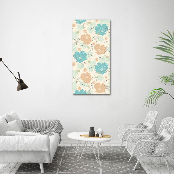 Cuadro de metacrilato vertical Patrón floral