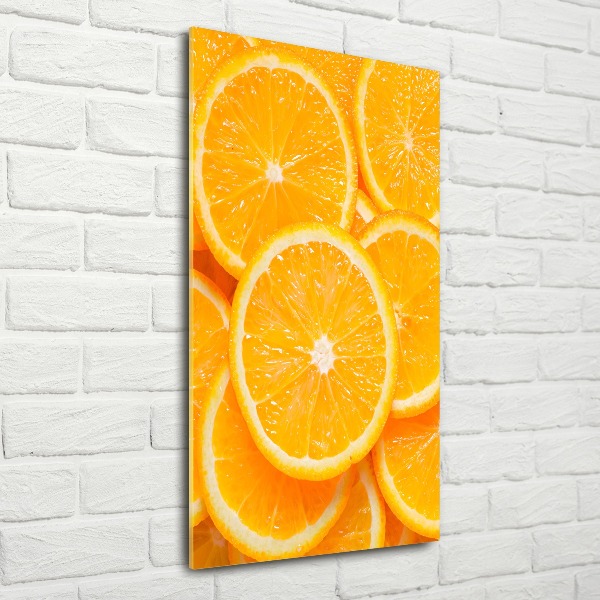 Cuadro de metacrilato moderno efecto cristal vertical rodajas de naranja