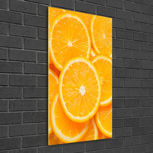 Cuadro de metacrilato moderno efecto cristal vertical rodajas de naranja