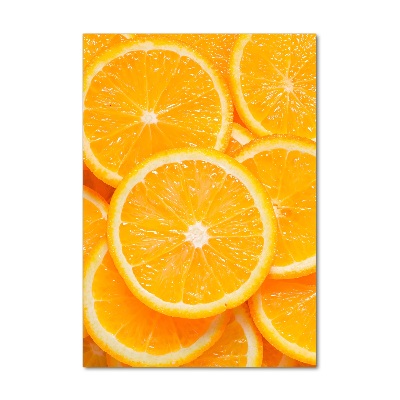 Cuadro de metacrilato moderno efecto cristal vertical rodajas de naranja
