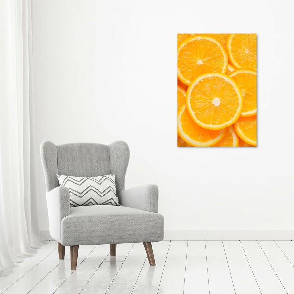Cuadro de metacrilato moderno efecto cristal vertical rodajas de naranja