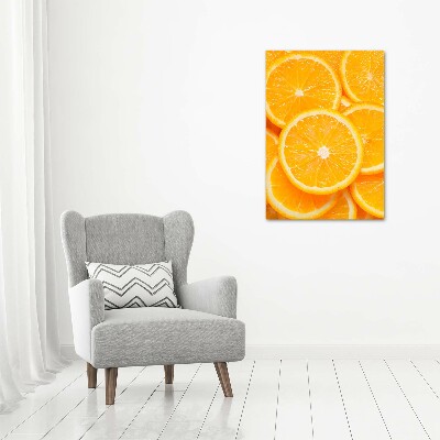 Cuadro de metacrilato moderno efecto cristal vertical rodajas de naranja