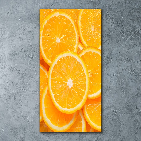 Cuadro de metacrilato moderno efecto cristal vertical rodajas de naranja
