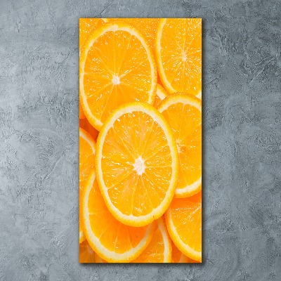 Cuadro de metacrilato moderno efecto cristal vertical rodajas de naranja