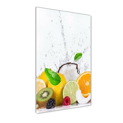 Cuadro de metacrilato moderno efecto cristal vertical Fruta