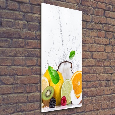 Cuadro de metacrilato moderno efecto cristal vertical Fruta