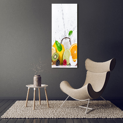 Cuadro de metacrilato moderno efecto cristal vertical Fruta