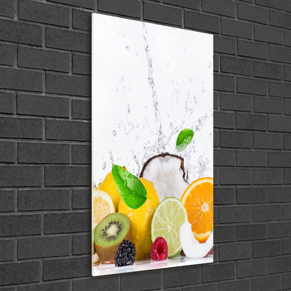 Cuadro de metacrilato moderno efecto cristal vertical Fruta