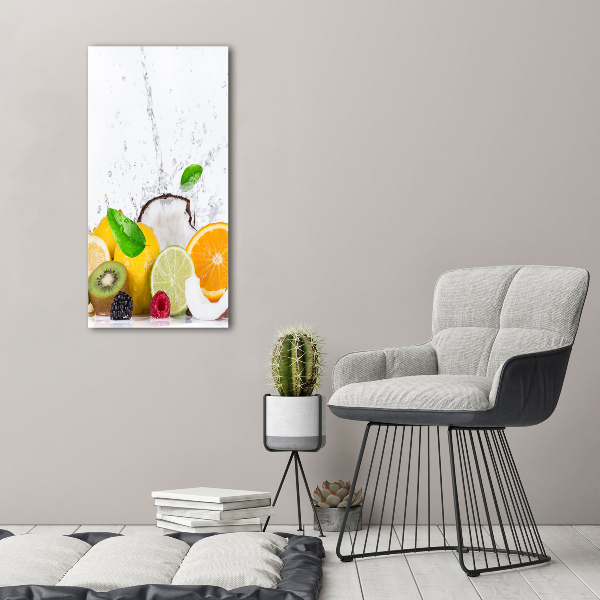 Cuadro de metacrilato moderno efecto cristal vertical Fruta