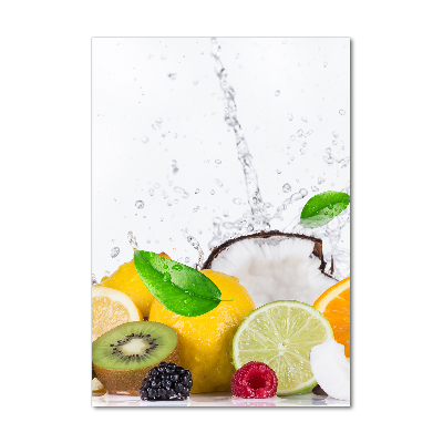 Cuadro de metacrilato moderno efecto cristal vertical Fruta