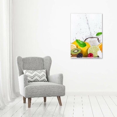 Cuadro de metacrilato moderno efecto cristal vertical Fruta