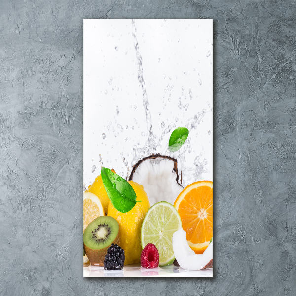 Cuadro de metacrilato moderno efecto cristal vertical Fruta