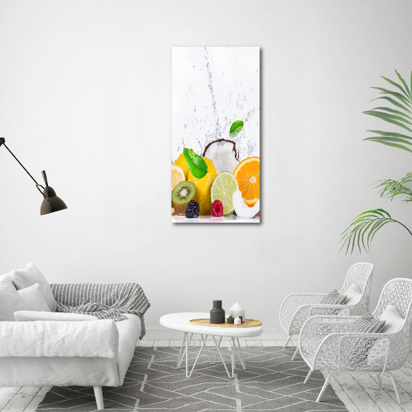 Cuadro de metacrilato moderno efecto cristal vertical Fruta