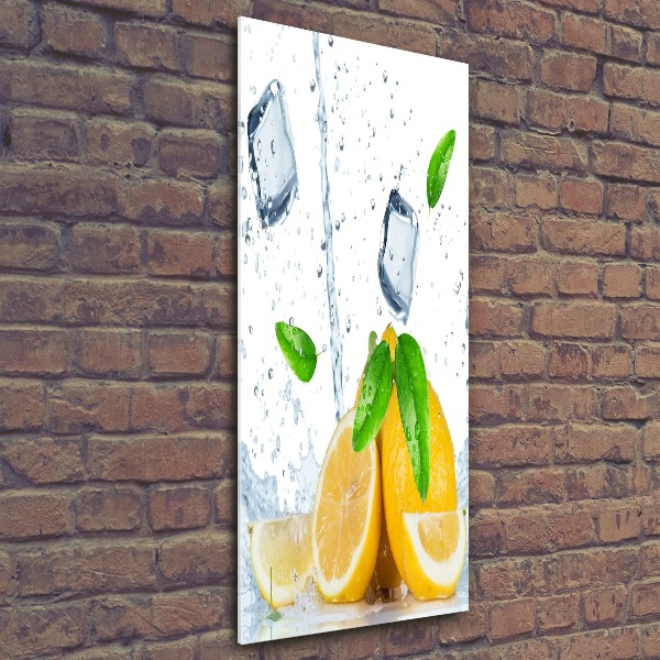 Impresión en metacrilato de alta calidad vertical Limón y hielo