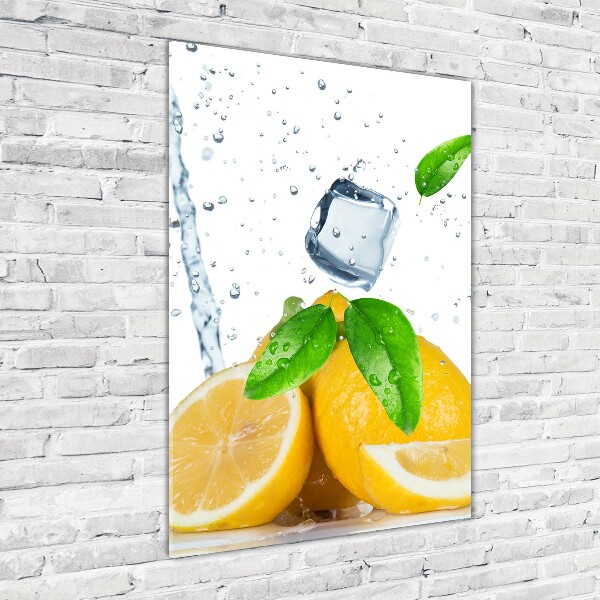 Impresión en metacrilato de alta calidad vertical Limón y hielo
