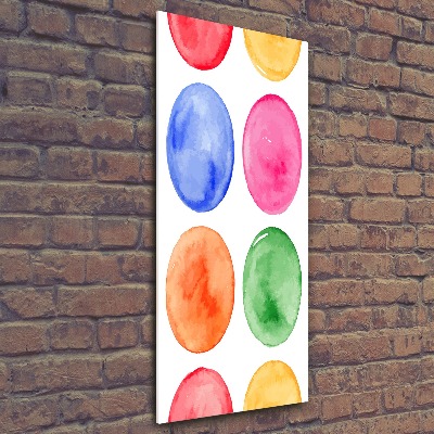 Cuadro decorativo en acrílico brillante vertical Círculos de colores