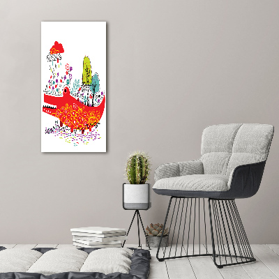 Cuadro decorativo en acrílico brillante vertical Cocodrilo