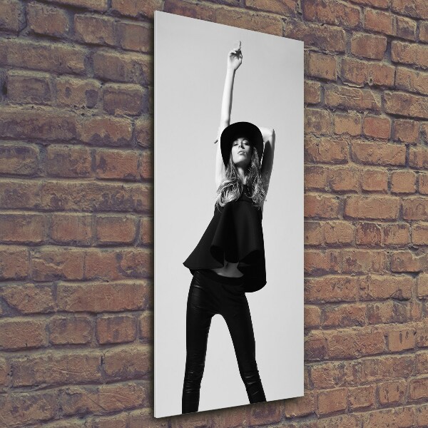 Cuadro de metacrilato vertical Mujer de negro