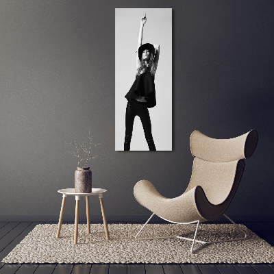 Cuadro de metacrilato vertical Mujer de negro