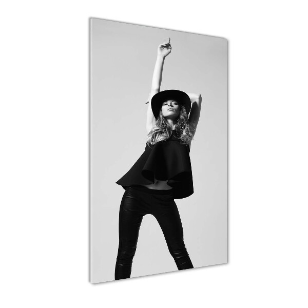 Cuadro de metacrilato vertical Mujer de negro