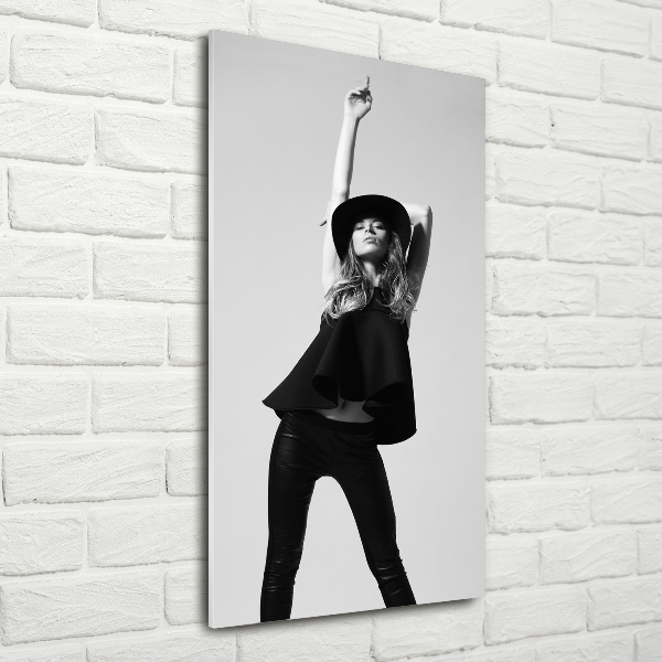 Cuadro de metacrilato vertical Mujer de negro