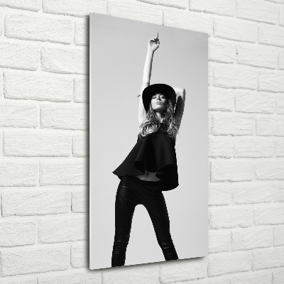Cuadro de metacrilato vertical Mujer de negro