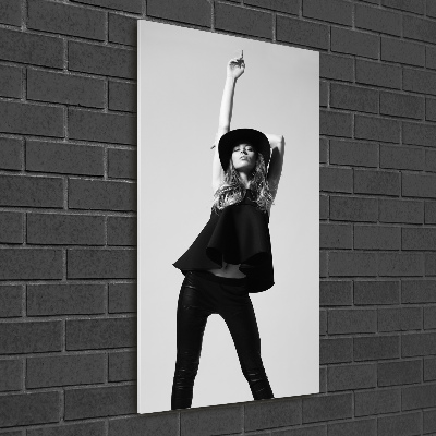 Cuadro de metacrilato vertical Mujer de negro
