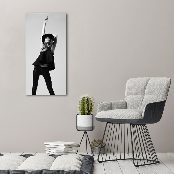 Cuadro de metacrilato vertical Mujer de negro