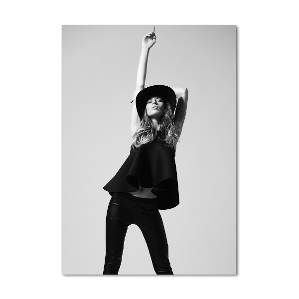 Cuadro de metacrilato vertical Mujer de negro