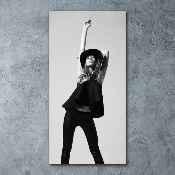 Cuadro de metacrilato vertical Mujer de negro