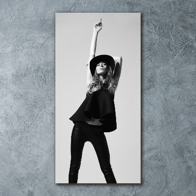 Cuadro de metacrilato vertical Mujer de negro