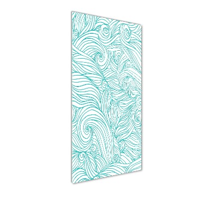 Cuadro de metacrilato vertical Ondas azules