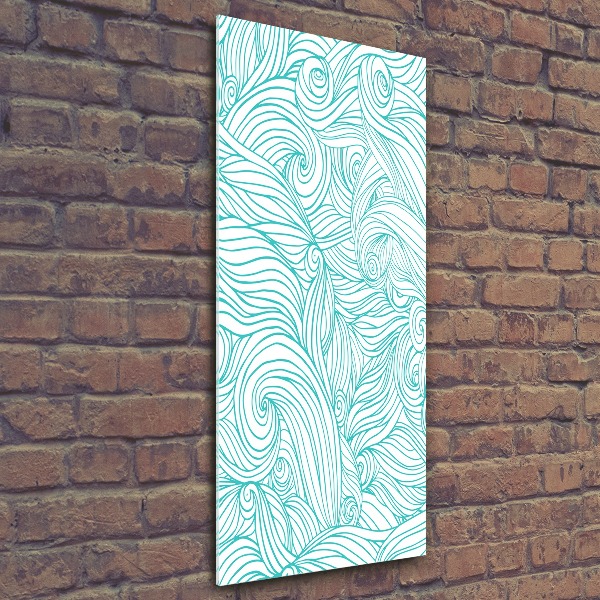 Cuadro de metacrilato vertical Ondas azules