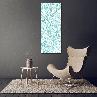 Cuadro de metacrilato vertical Ondas azules