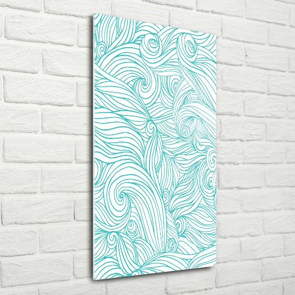 Cuadro de metacrilato vertical Ondas azules