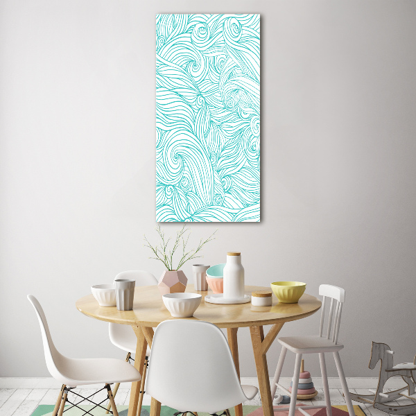 Cuadro de metacrilato vertical Ondas azules