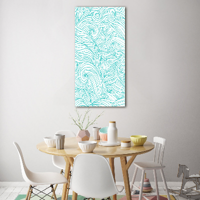 Cuadro de metacrilato vertical Ondas azules