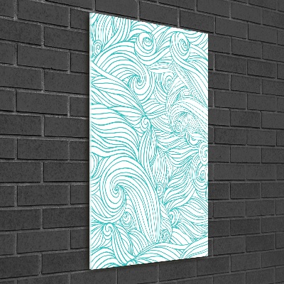 Cuadro de metacrilato vertical Ondas azules