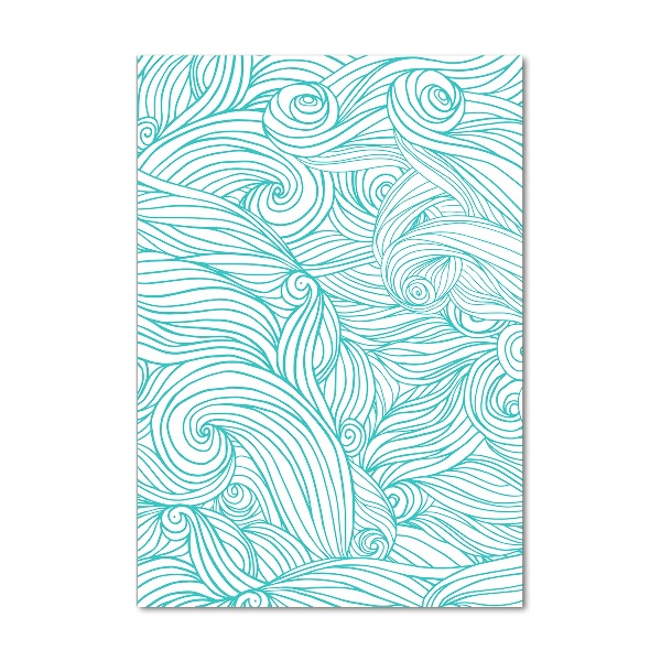 Cuadro de metacrilato vertical Ondas azules