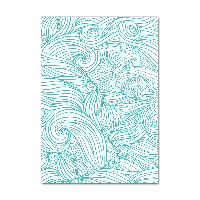 Cuadro de metacrilato vertical Ondas azules