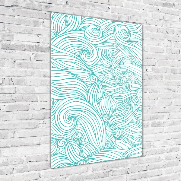 Cuadro de metacrilato vertical Ondas azules