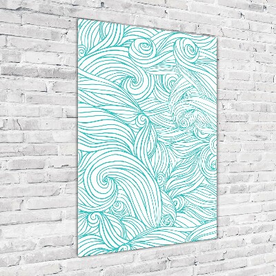 Cuadro de metacrilato vertical Ondas azules