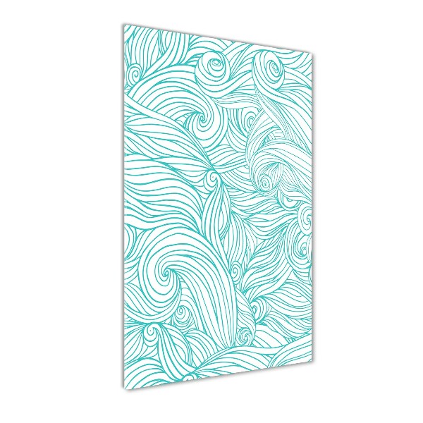 Cuadro de metacrilato vertical Ondas azules