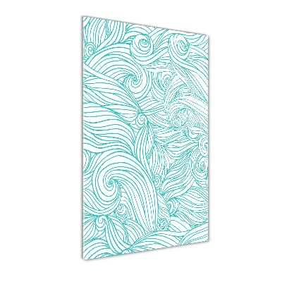 Cuadro de metacrilato vertical Ondas azules