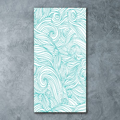 Cuadro de metacrilato vertical Ondas azules