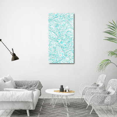 Cuadro de metacrilato vertical Ondas azules