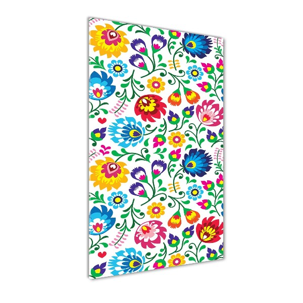 Cuadro decorativo en acrílico brillante vertical Patrón étnico